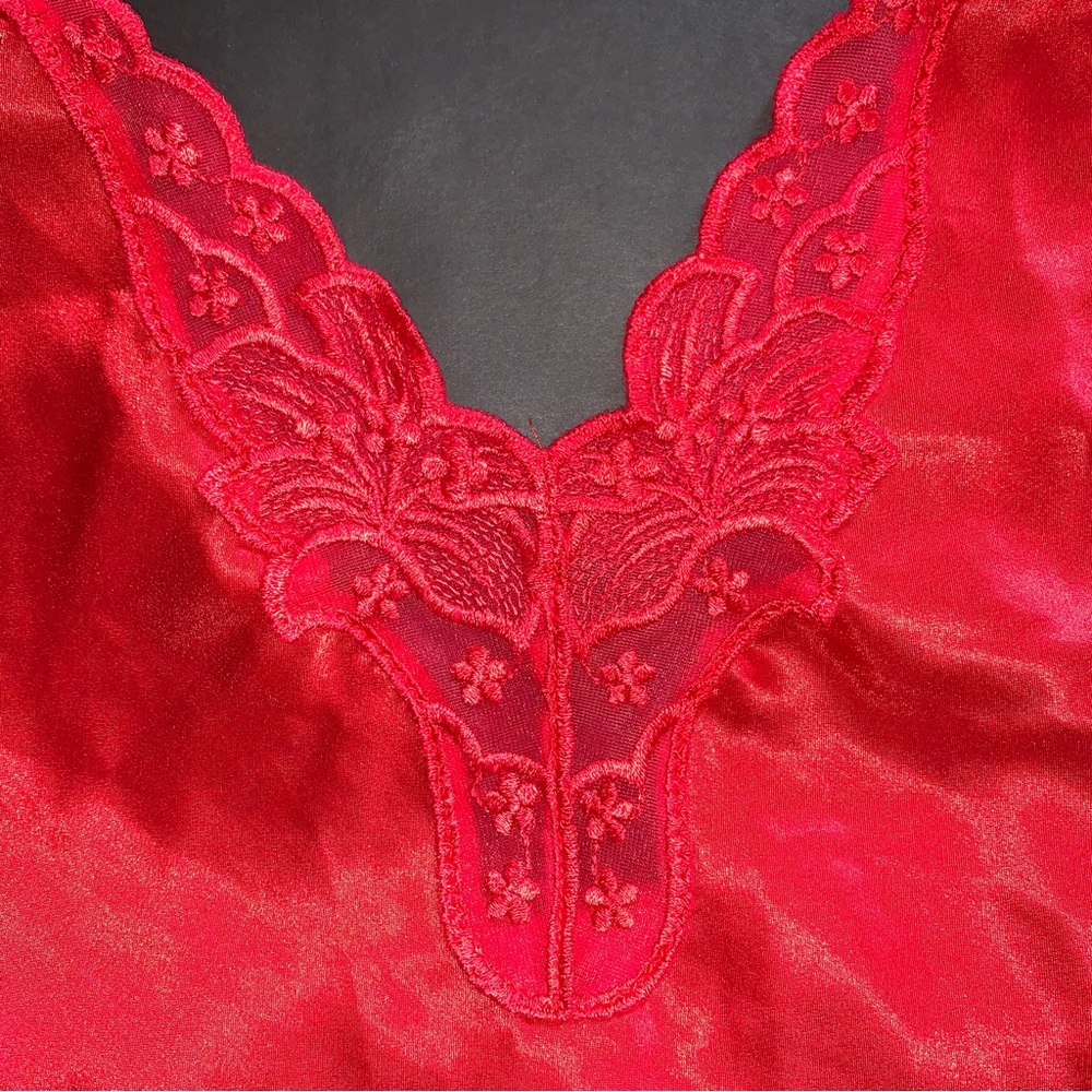 v i n t a g e :: Satin Slip Dress Lace Nightgown Chemise - Picture 8 of 12